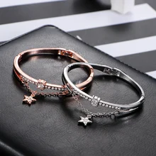 1 шт. Женские Горячие Роскошные браслеты из нержавеющей стали из розового золота женские браслеты с сердцем навсегда любовь браслет брендовый орнамент