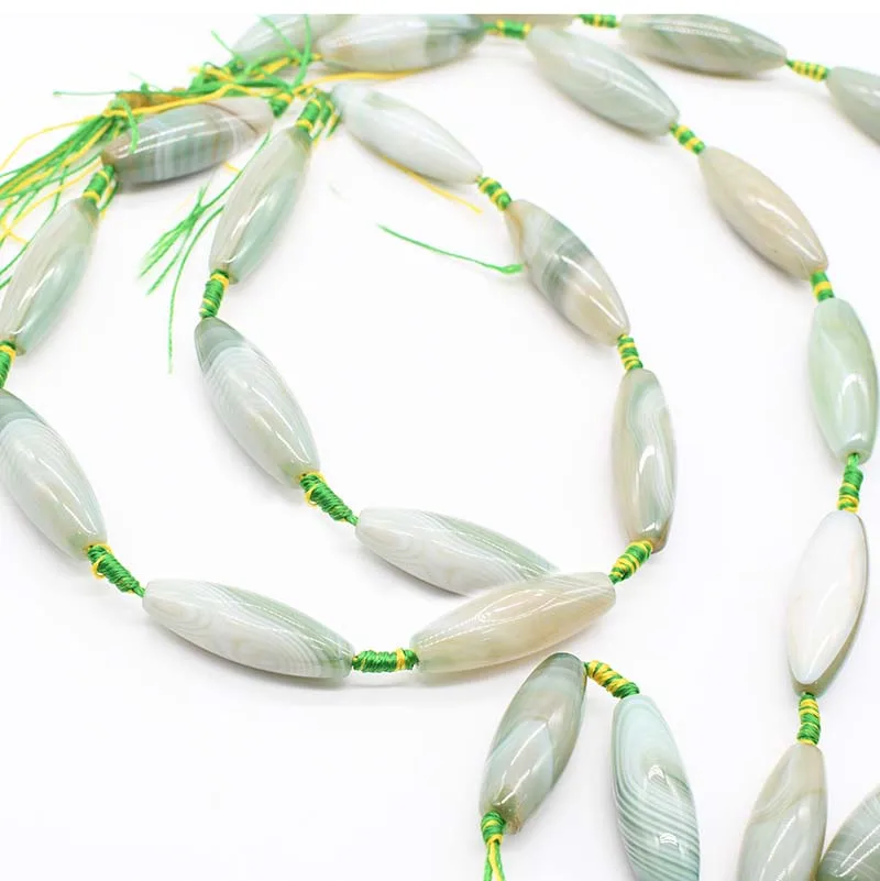 2strands/lot natural oval agate olive smooth stripe loose beads  For Woman DIY Necklace Bracelets Jewelry Making Strand 15