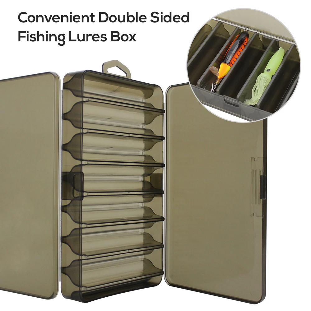 

Lixada Plastic Fishing Lure Box Double Sided 14 Compartments Bait Box Fishing Tackle Container Pesca Fishing Accessories