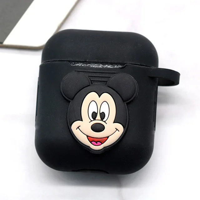 blackmicky Популярный мультяшный беспроводной Чехол для наушников для Apple AirPods, силиконовый чехол для зарядки наушников s для Airpods 2, защитный чехол - Цвет: blackmicky
