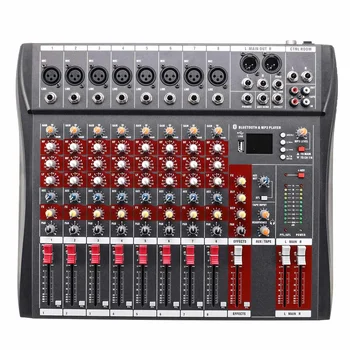 

bluetooth Audio Mixer Mixing Console with USB MP3 Jack 8 Channel Professional Karaoke Amplifier 48V Phantom Power Fast Ship