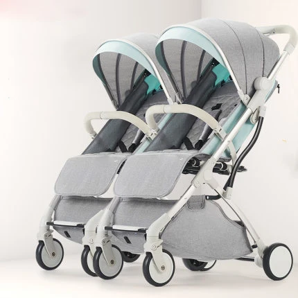 Детская коляска для близнецов, удобная складная коляска для сидения и лежа, детская коляска для новорожденного мальчика и девочки, в страны ЕС, UPS - Цвет: green