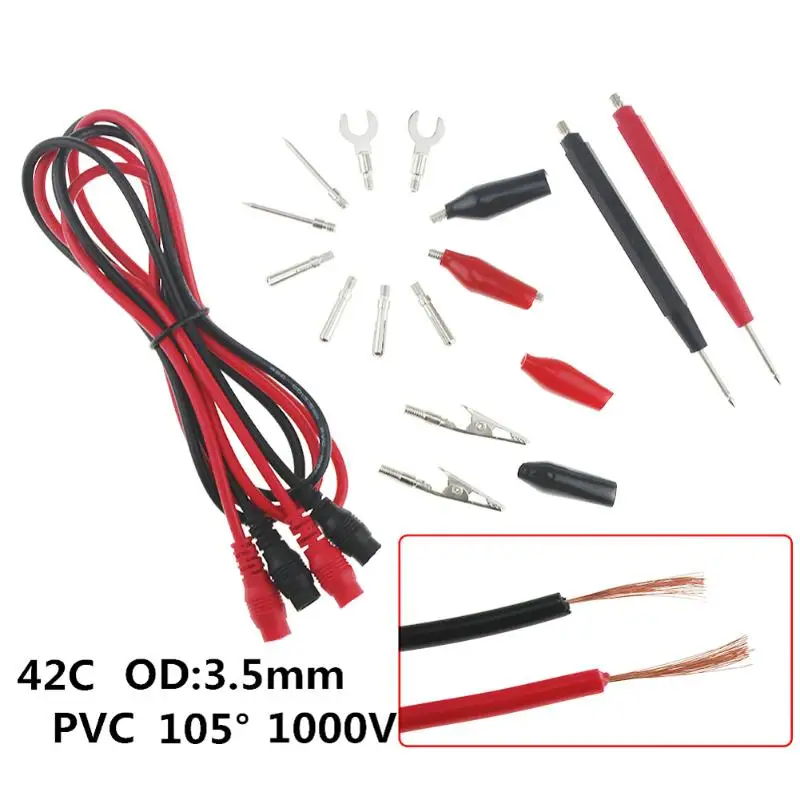 Фото 16pcs/Set Universal Digital Multimeter Probe Test Leads Multifunction Kit Replaceable wire Probes for Meter | Инструменты
