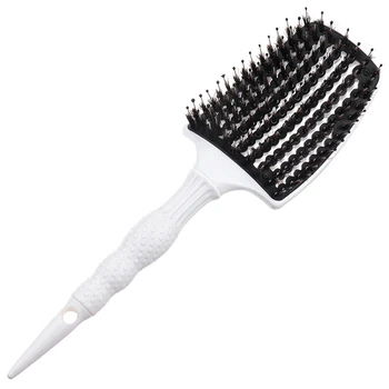 

Monja Hair Scalp Massage Comb Women Comb Screw Rod Large Curved Wide Tooth Hair Brush Salon Barber Hair Styling Tools White