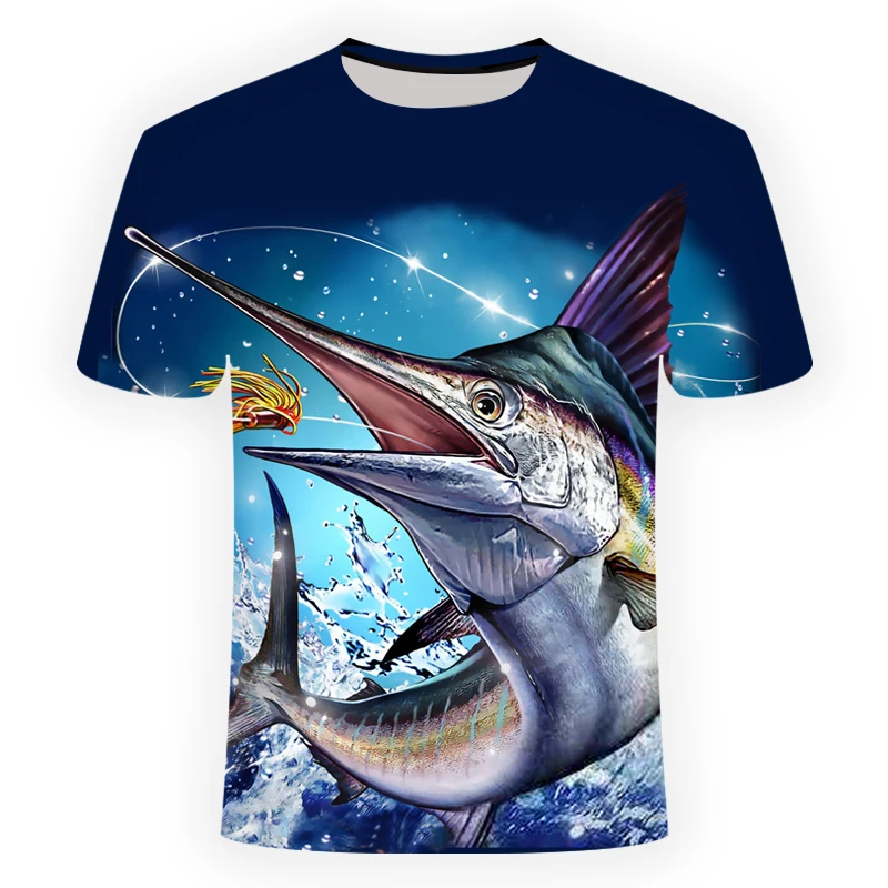 Футболка для рыбалки, Повседневная футболка с 3d принтом рыбы, мужская и женская футболка, летняя футболка с коротким рукавом и круглым вырезом