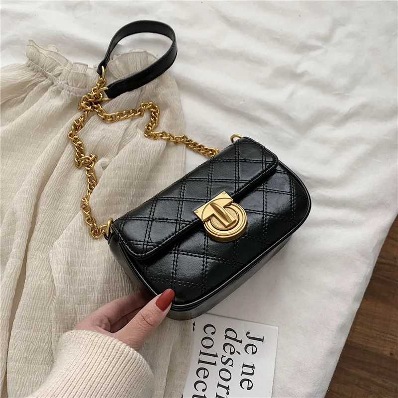 

Small bag 2020 new Korean women's messenger bag chain single shoulder bag hot sale Lingge fashion small square bag