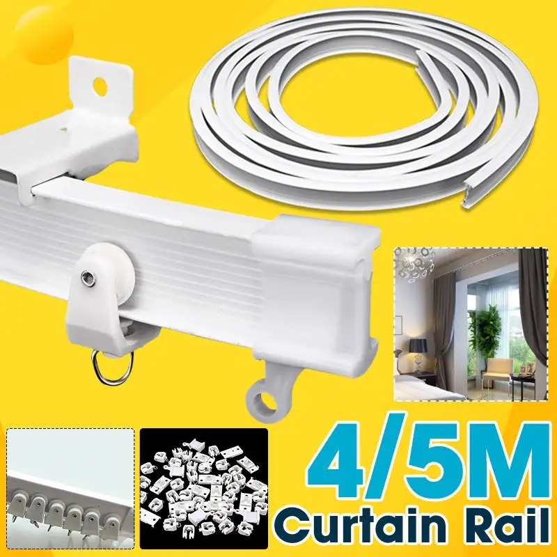 1.2M 1.5M 2.4M set Flexible PVC Curtain Track Rail Straight Ceiling top side