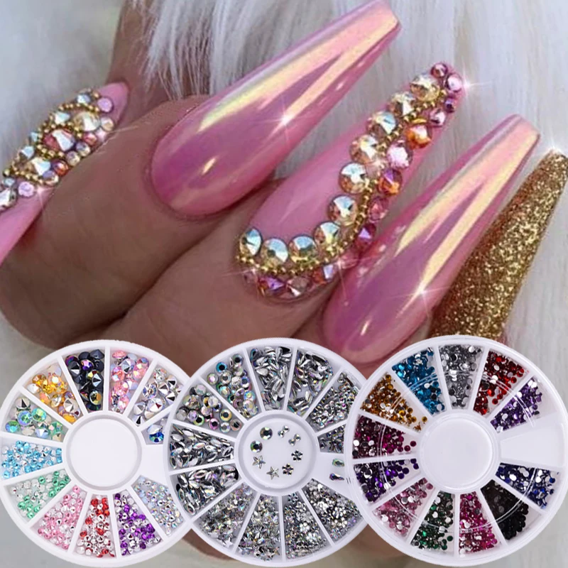 

Mixed Color Stone AB Color Nail Rhinestone Small Irregular Beads 3D DIY Nail Art Decoration Crystals In Wheel Accessories