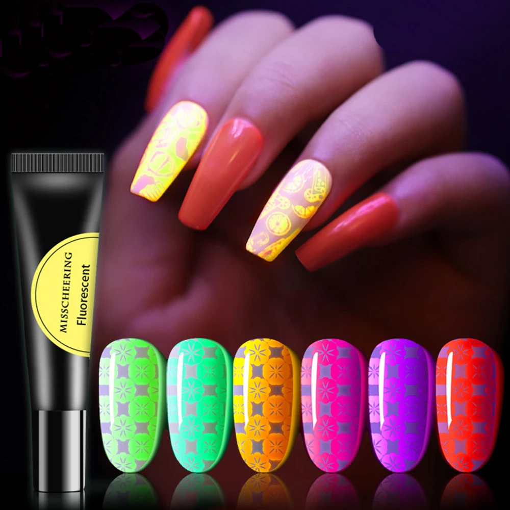 

1Pcs Nails Luminous Nail Polish Glue Matt Color Fluorescent Printing Nail Polish Professional Nail Supplies Luminous Nail Glue