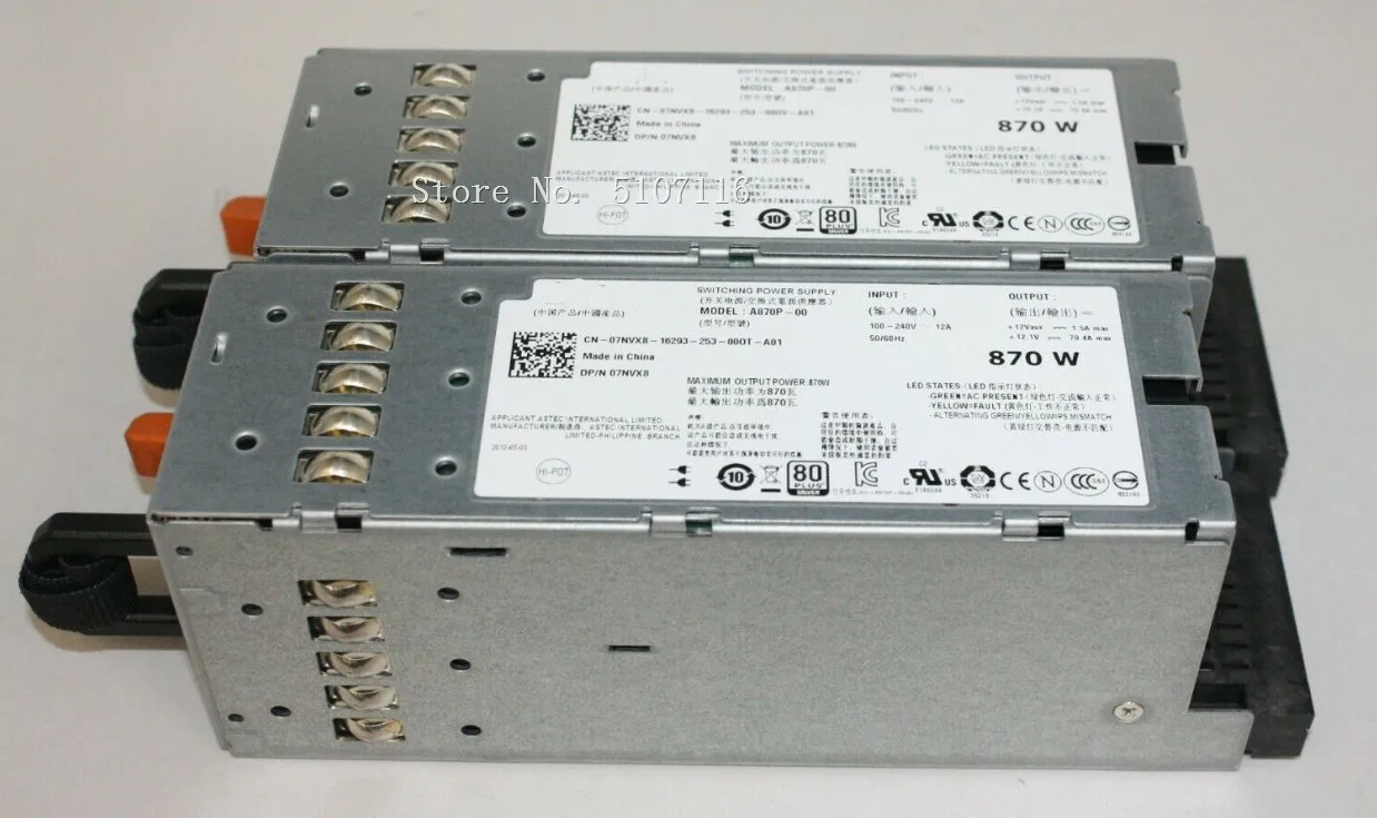 Для T610 R710 A870P-00 7NVX8 07NVX8 870W серверный блок питания