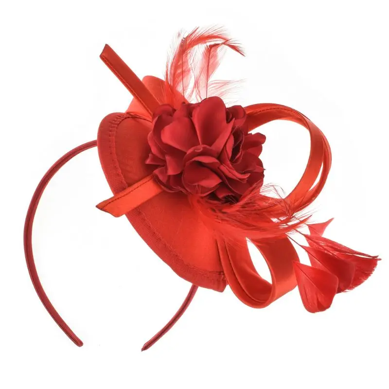 Для женщин элегантный перо верх с растительным проектом шляпа дот Кепки повязка зажим для волос Свадебные праздничные вечерние банкетные волос декоративный светильник