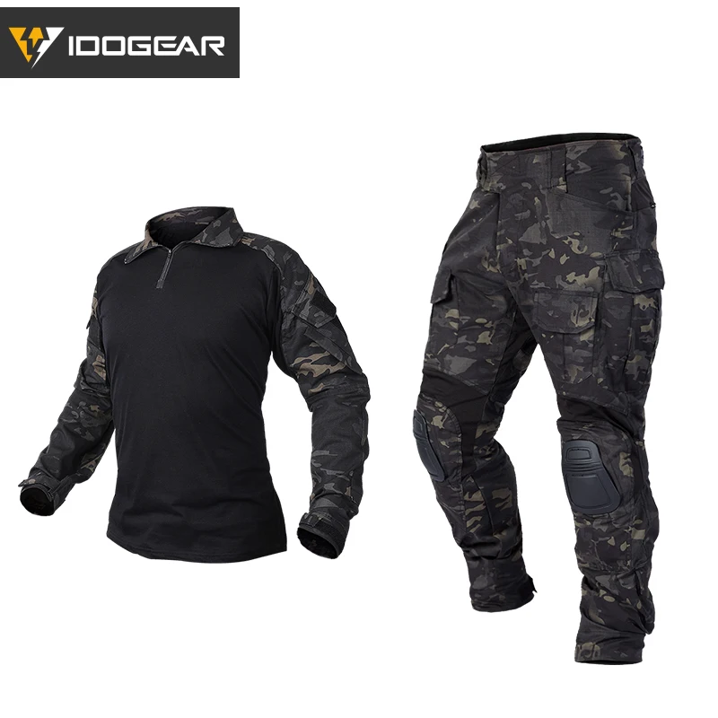 IDOGEAR Tactical Uniform BDU G3 Combat Shirt /& Pants Knee Pads Update Ver Camo