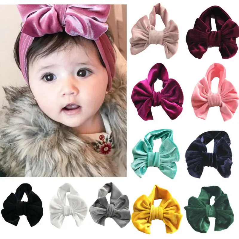 Fashion Big Bowknot Headband Baby Headbands Bow Hair Band Princess Children Girl Turban Head Wrap Photography Props For Kids | Детская