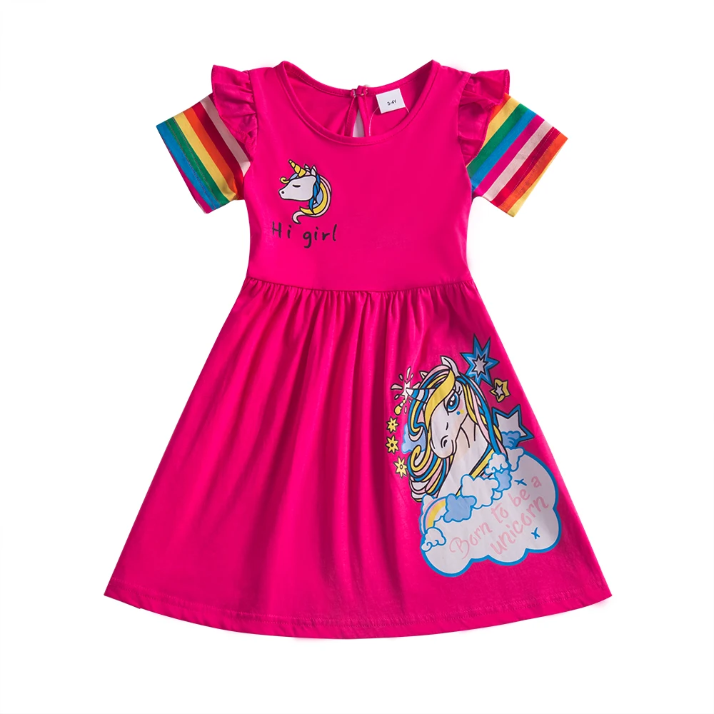 Girl short-sleeved Unicorn Dress