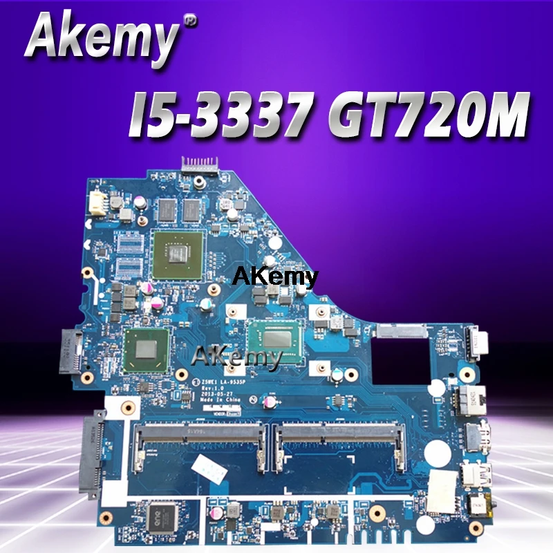 

Z5WE1 LA-9535P For Acer aspire E1-570 E1-570G Laptop Motherboard I5-3337 CPU DDR3 GT720M GPU Full Tested