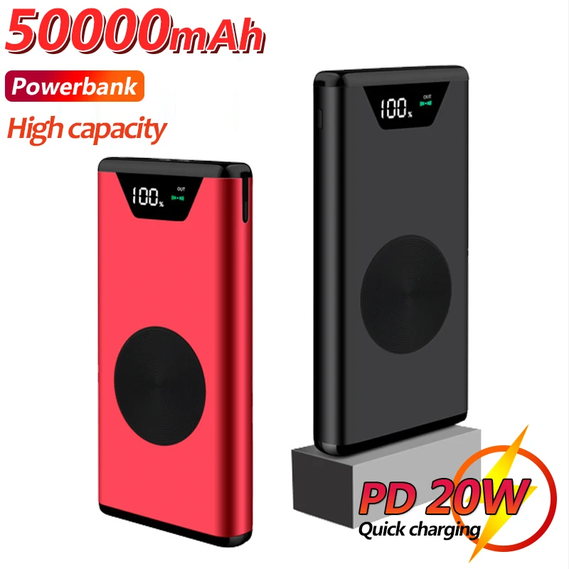 best portable charger 80000mAh QI Solar Wireless Power Bank External Battery Outdoor Portable Power Bank Fast Charger for Xiaomi 11 Samsung21 IPhone13 power bank best buy