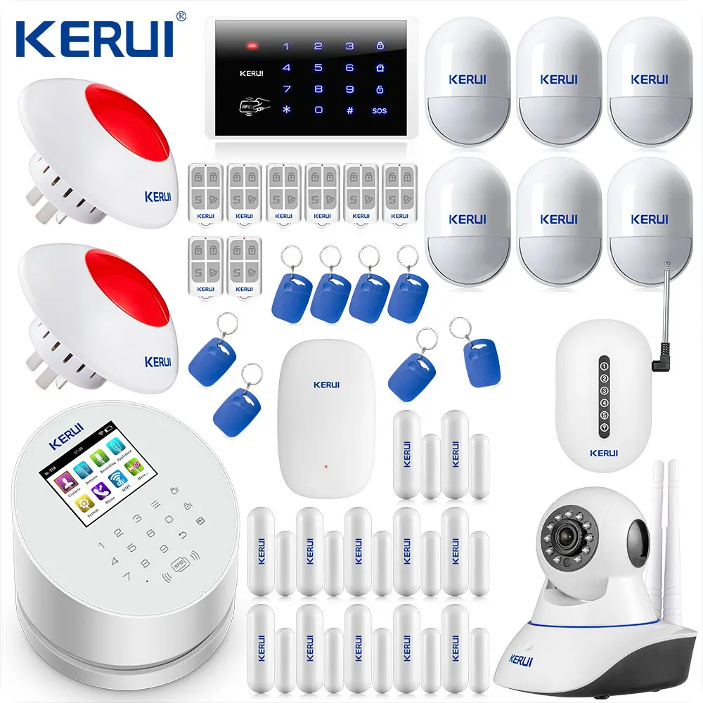 KERUI W2 Wi Fi GSM PSTN RFID Управление 2 4 дюймов TFT Цвет Дисплей домашняя охранная