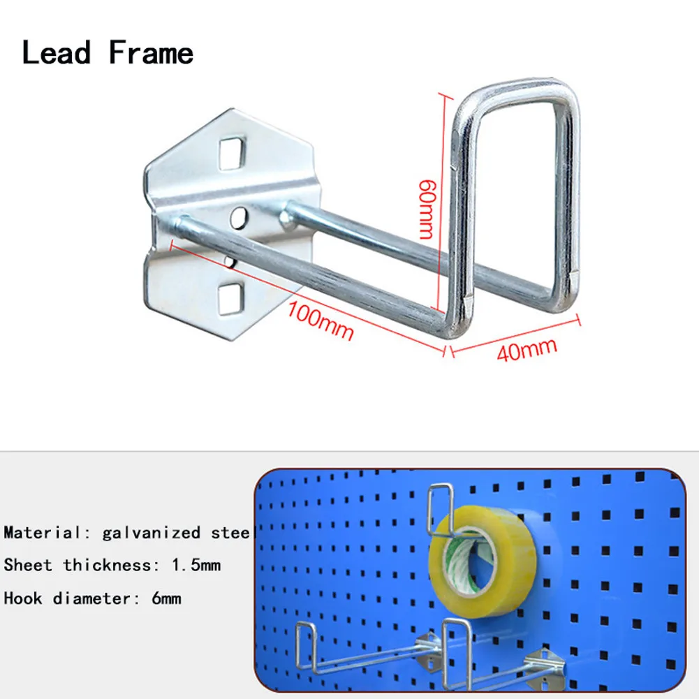 tool chest workbench 1pc Wall-Mounted Hole Board Hook Galvanized Steel Hardware Storage Rack Hanger Shelf Hook For Hanging Tools Organizer Waterproof heavy duty tool bag