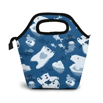 

Seamless Vector Pattern Lunch Bag Boxes Bags Portable Insulated Picnic Food Box for Women Men