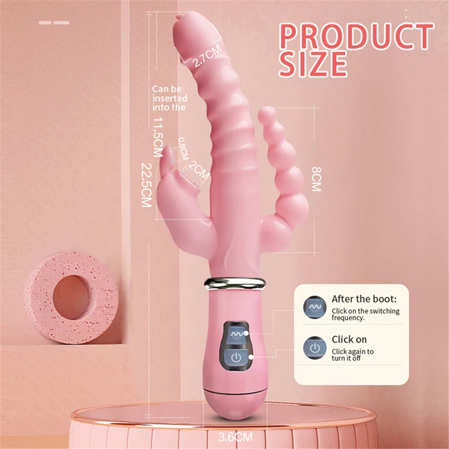 3 In 1 Dildo Rabbit Vibrator Waterproof USB Magnetic Rechargeable Anal Clit Vibrator Sex Toys for Women Couples Sex Shop 6