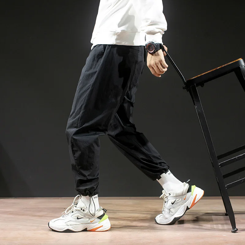 

2019 New Style Japanese-style MEN'S Casual Pants Autumn And Winter Solid Color Loose-Fit Sports Skinny Pants Men's Trend Capri M
