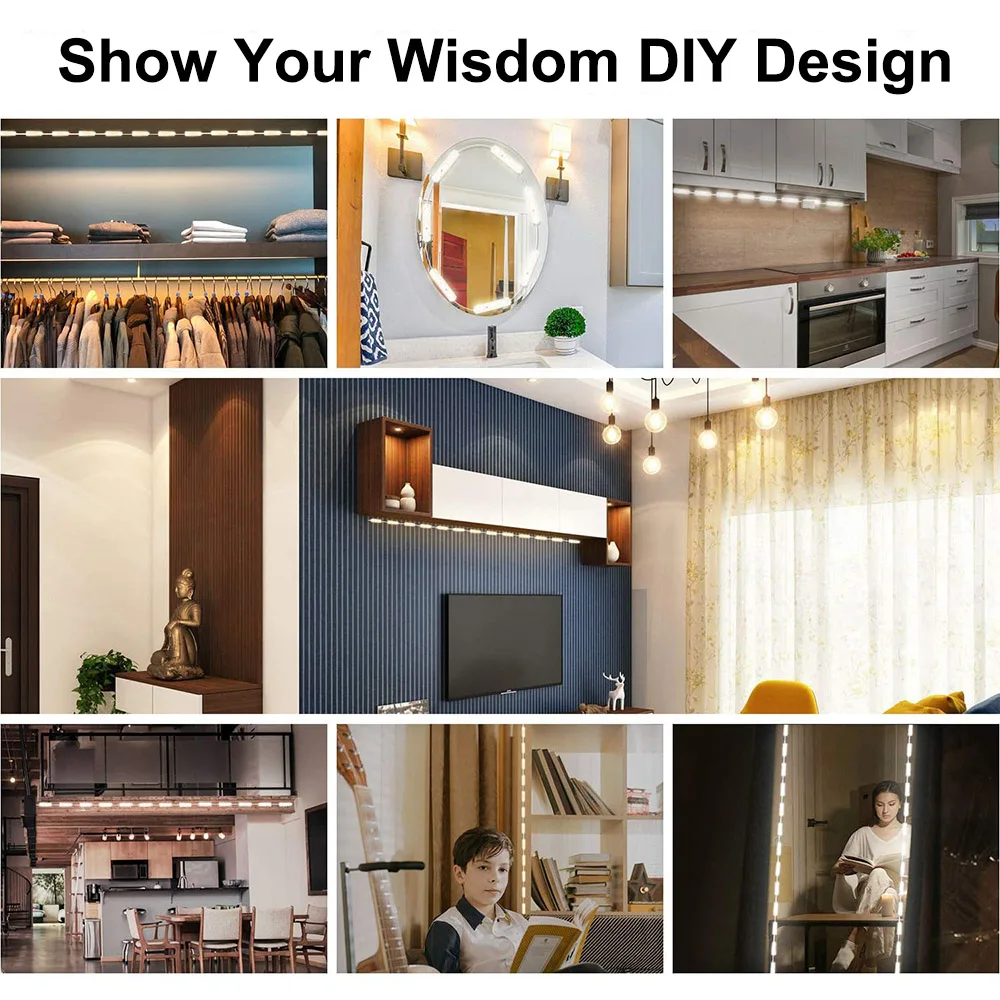 5V USB LED Fill Light Vanity Dimmable Mirror Lamp Touch Switch/Sensor Switch 4000K Dimmable Mirror Lamp for Makeup Table Bedroom