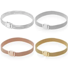 925 пробы Серебряные Оригинальные рефлексивные сетки мульти змеиные цепи браслет в европейском стиле Подходит для женщин шарик шарм браслет подарок DIY ювелирные изделия