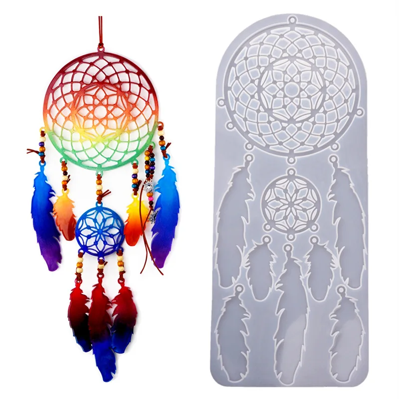 

Dream Catcher Silicone Mold Wall Decoration Crafts DIY Tool Key chain Pendants Epoxy Resin Casting Mould Ornaments Dreamcatcher