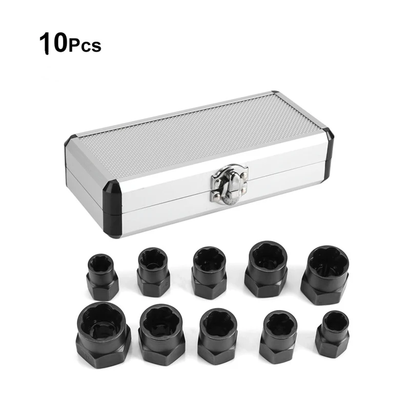 10 Pcs Nut Remover 9-19mm Impact Extractor Kit Slot Bolt Tool Drive Lock | Обустройство дома