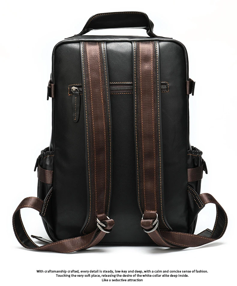 MAHEU, кожаный рюкзак, 15,6 дюймов, сумка для ноутбука, мужская, женская, унисекс, из натуральной кожи, рюкзак для компьютера, мужской, гладкий, Воловья кожа, рюкзак