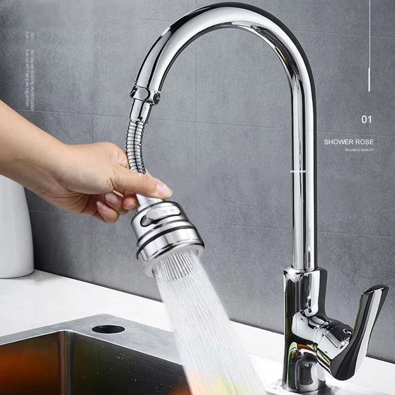 High Pressure Kitchen Faucet Extender Rotatable Faucet Aerator Water Saving Tap Nozzle Adapter Bathroom Sink Accessories 2