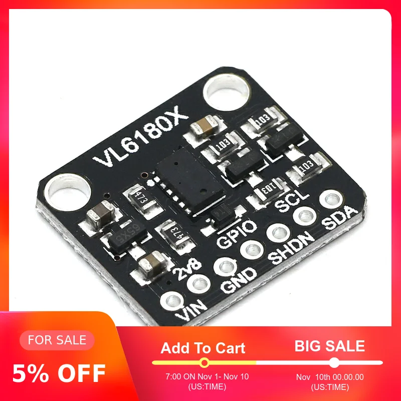 Модуль оптического датчика диапазона VL6180 VL6180X для Arduino IEC интерфейс 3,3 V 5V распознавание жестов