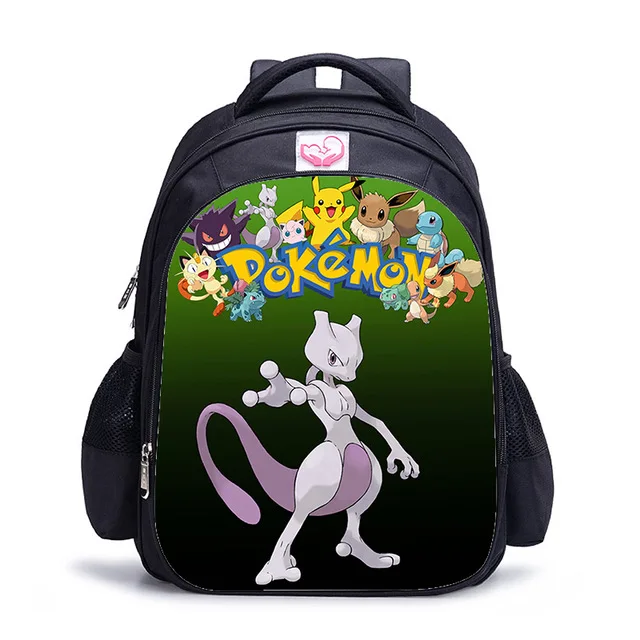 2 шт./компл. аниме рюкзак Pokemon Monster школьная сумка Ash Ketchum/Pikachu школьные сумки Девочки Мальчики портфель детский рюкзак для книг - Цвет: photo color