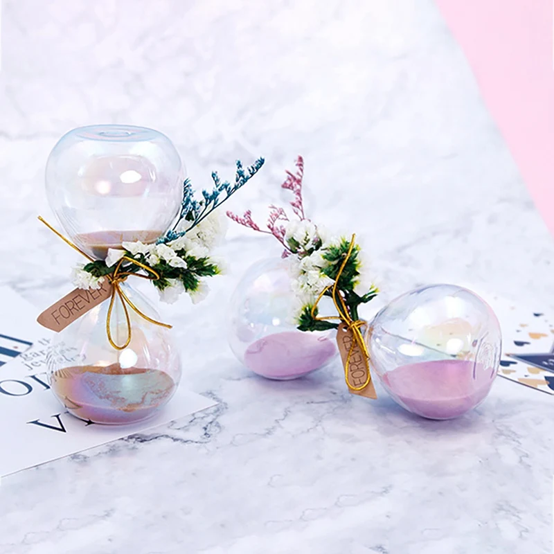 

Dried flowers Hourglass Glass Sand Timer Game Sand Hourglass Timer For Home Office Decoration Valentine's Day Birthday Gift