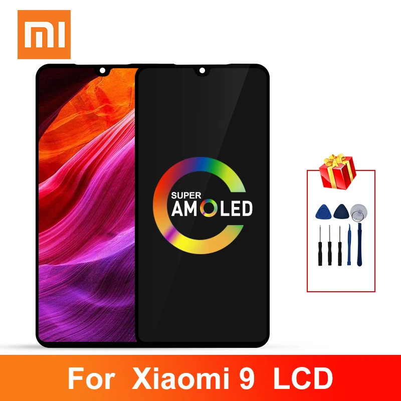 6 39 &quotсупер AMOLED для Xiaomi Mi 9 дисплей MI9 ЖК экран сенсорный дигитайзер сборка