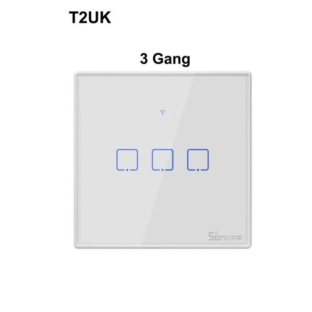 3 Gang Интеллектуальный выключатель света Sonoff T2 UK Wifi сенсорный Умный дом выключатель и RM433 с Alexa Google Home 1/2/3 умный голосовой/APP пульт дистанционного управления Управление Стекло Панель T - Цвет: 3 Gang