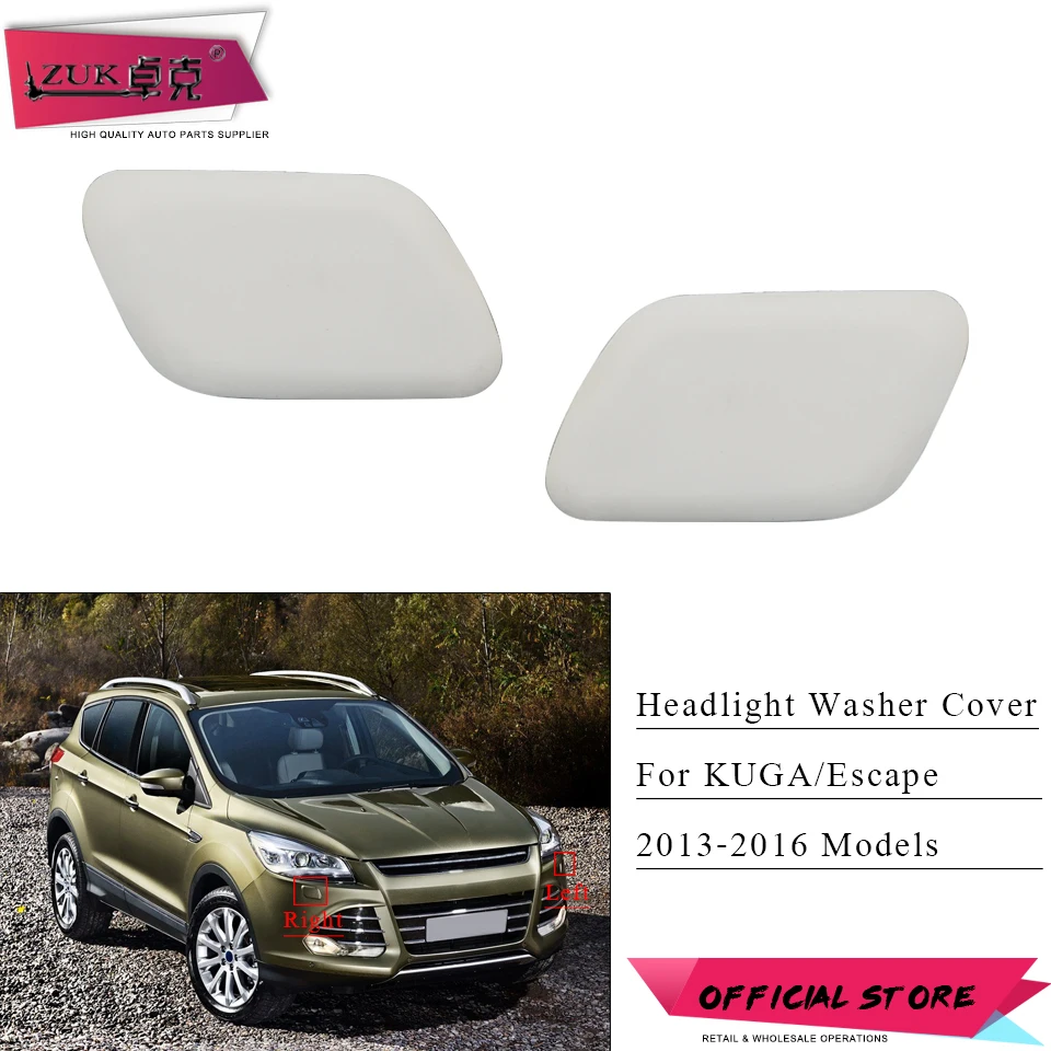 Bumper Headlight Washer Nozzle Cover Cap Right for Ford Escape Kuga 2013-2016