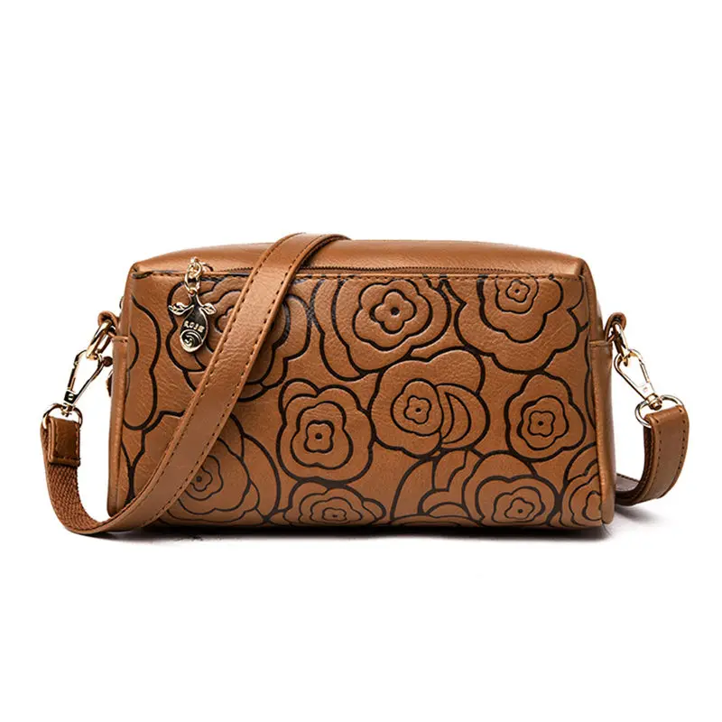 Роскошные сумки Bolsa Feminina, женские сумки, дизайнерские сумки с цветочным узором, женские брендовые сумки через плечо, женские сумки через плечо - Цвет: Brown