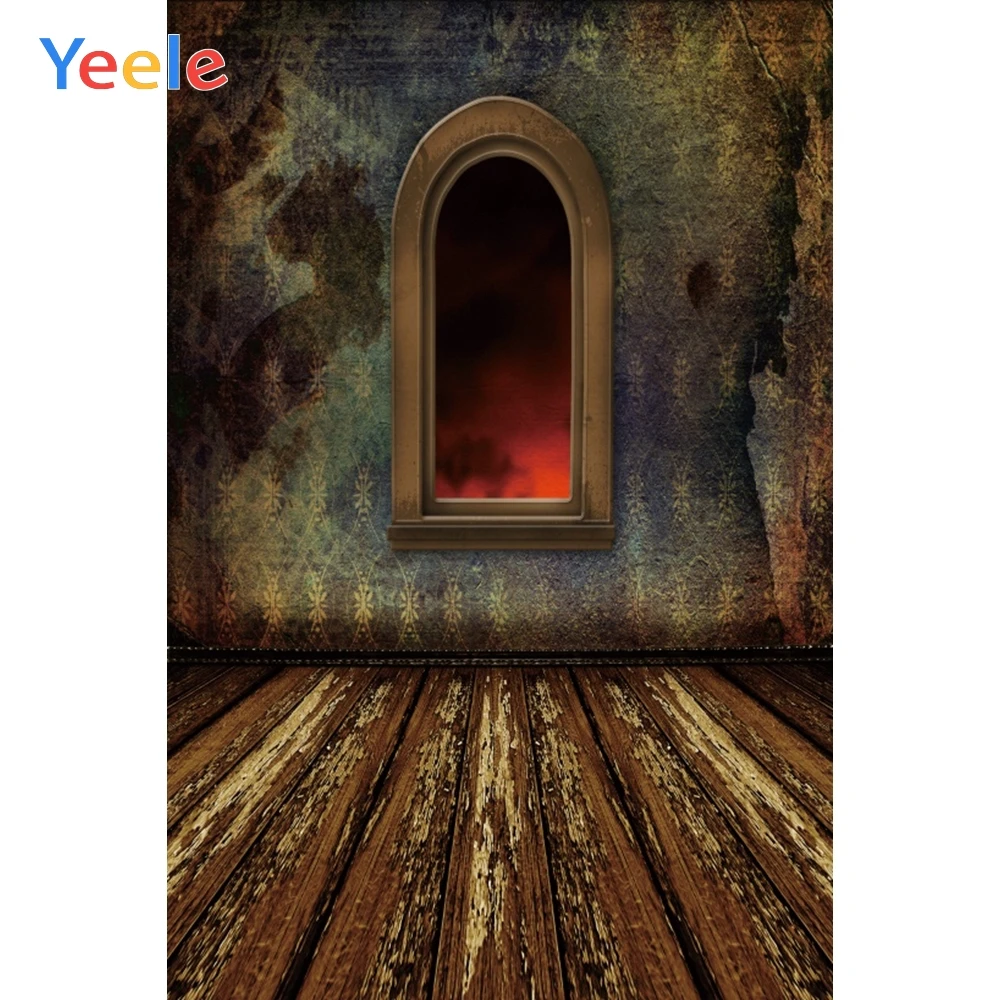 

Brown Retro Wall Arch Window Old Wood Floor Baby Portrait Photography Backgrounds Custom Photographic Backdrops For Photo Studio