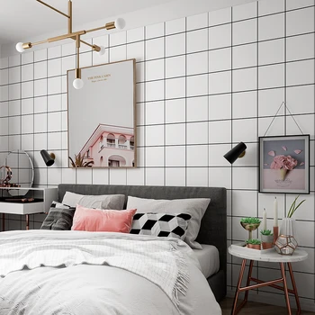 

10M Modern Minimalist American Wallpaper Nordic England Square Plaid Master Bedroom Children's Room Restaurant Wallpaper