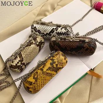 

Fashion Snake Print Women Shoulder Messenger Bag Lipstick Mini Chain Purse PU Leather Serpentine Crossbody Satchel Bags