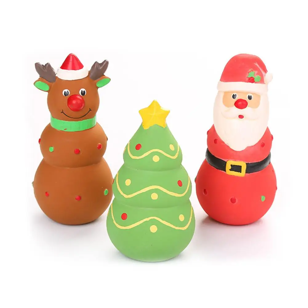 

New Arrivals Dog Latex Toy Squeaky Dog Games BB Sounder Santa Claus Interactive Christmas Toy For Small Medium Dogs And Cat