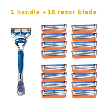 

Safety Razor Blades Men's Shaver Razor Blades 5 layer for Face Care Compatible with GLTE Fusione Razor 1Holder 8pcs 16pcs