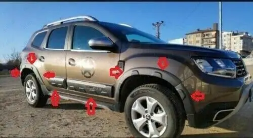 Dacia Duster 2018 Up Fender & Door Molding Kit Carrozzeria Abs 12 Pezzi (Fuoristrada)