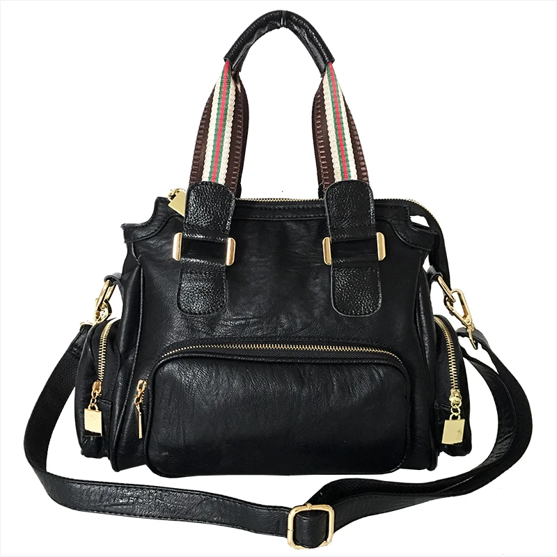 

Genuine Leather Bags for Women 2020 Fashion Handbag High Quality Soft Retro Hit Color Shoulder Diagonal Bag Casual Ladies Bags