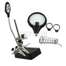 Паяльная подставка с 3 линзами светодиодный светильник увеличительное стекло