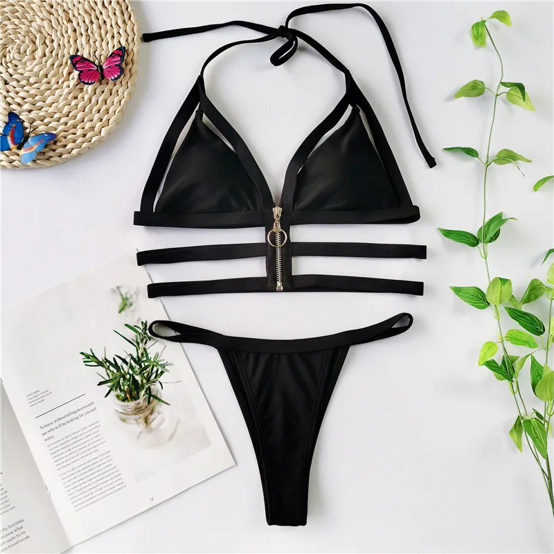 banho feminina estilo push up com faixa,