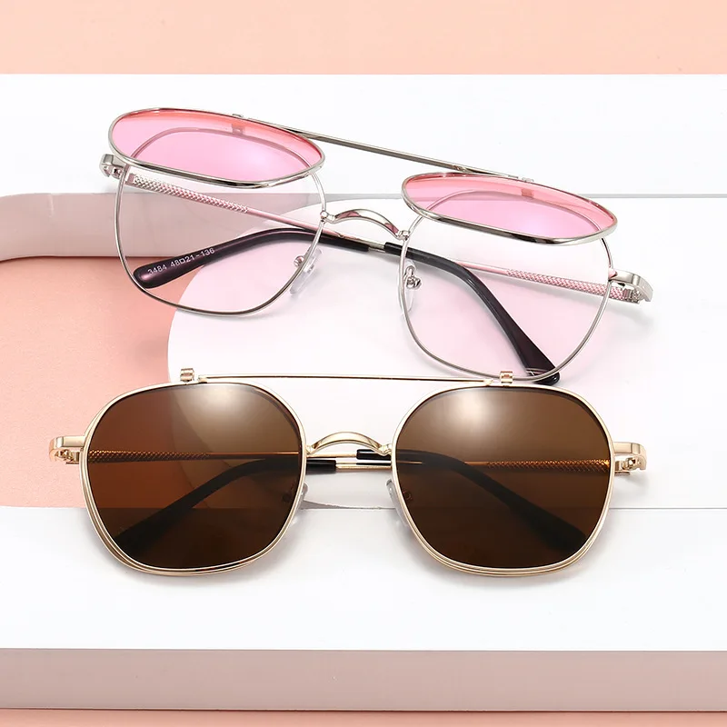 

JackJad 2020 Fashion Vintage SteamPunk Style Clip On Sunglasses Lens Removable Cool Brand Design Sun Glasses Oculos De Sol 3484