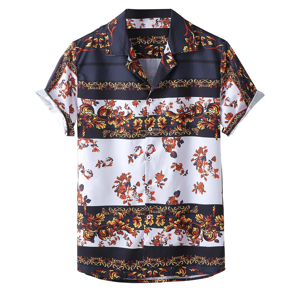 Womail 2019 Новое поступление мужская гавайская рубашка летние модные рубашки повседневные рубашки с принтом Мужские рубашки топ с коротким