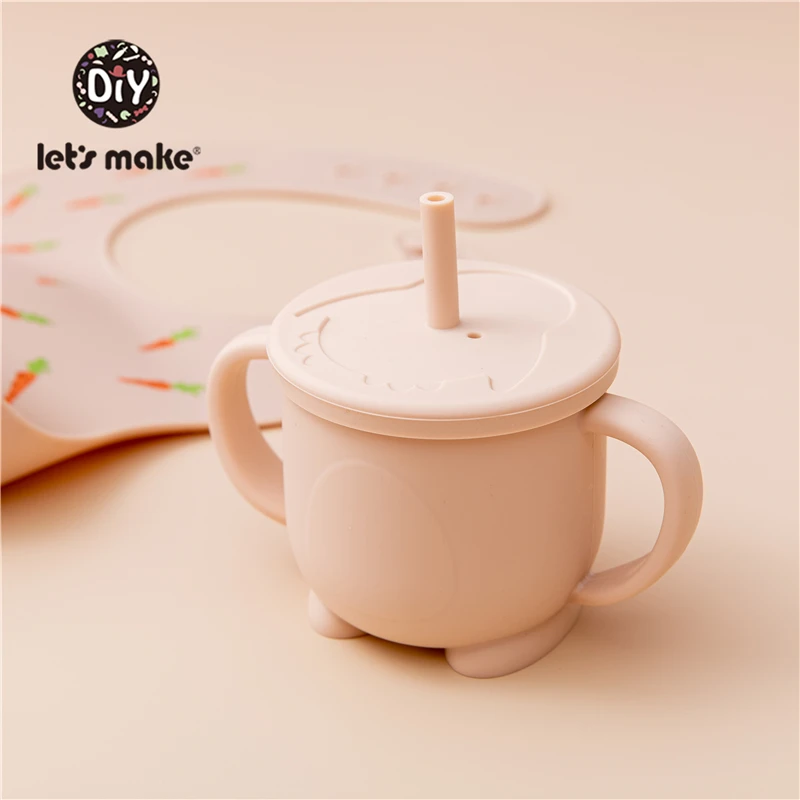 Let S Make Gobelet D Alimentation Solide En Silicone Pour Bebe 1 Piece Avec Paille Bouteille D Apprentissage Pour Enfants Gobelet En Silicone Avec Couvercle Aliexpress